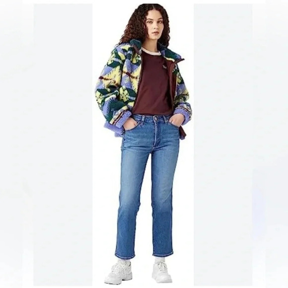 Wrangler Women's Multi Colored Sherpa Fleece Zip Through Jacket 112342 NWT - Picture 8 of 16